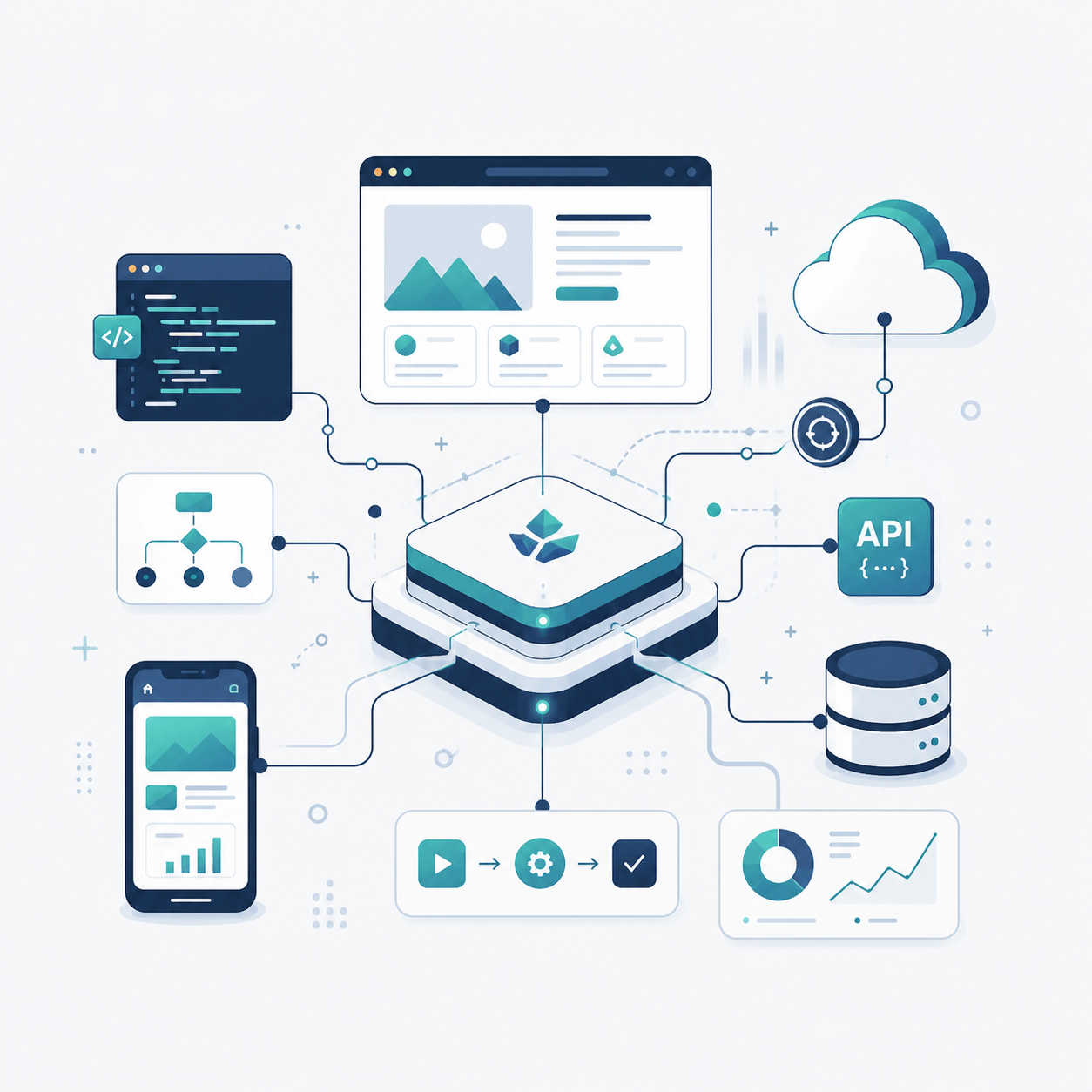 Illustration of software launch